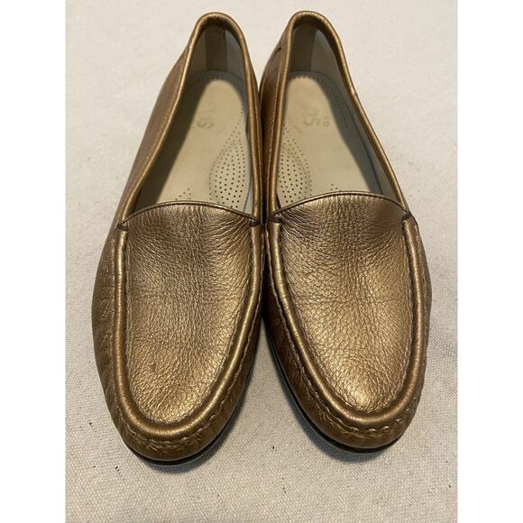 SAS Tripad Comfort Loafers Women's Size 8.5 Metallic Gold Slip On Moccasin Shoes - Picture 1 of 7